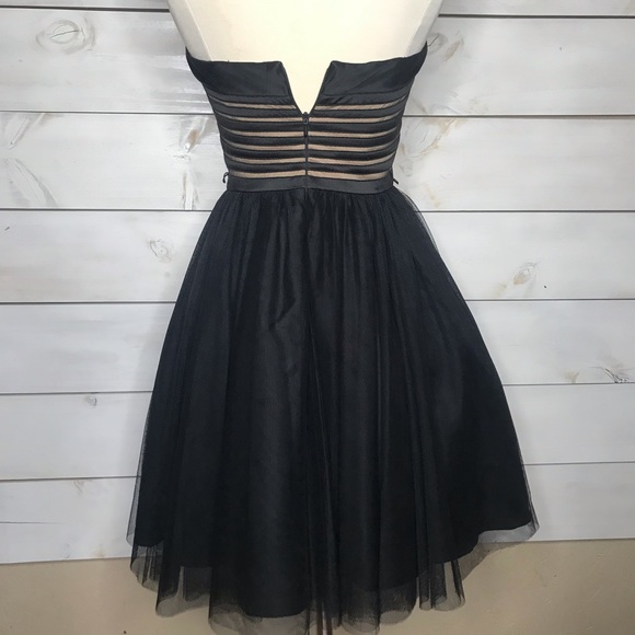 Aidan Mattox | Strapless Black Tulle Formal Dress - Picture 3 of 7